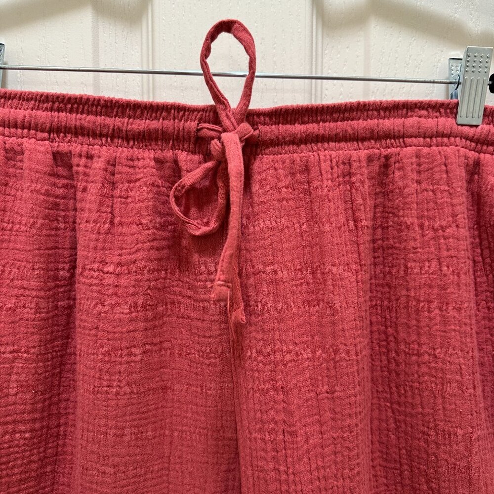 Jessica Simpson Women's Cotton Gauze Pant Size XL Rustic Red Wide Leg Boho NEW - Picture 5 of 12